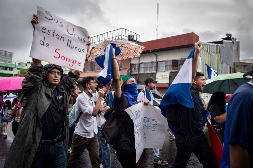 Marcha de exiliados en Costa Rica contra elecciones de Ortega